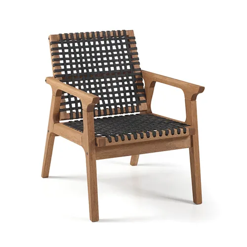 POLTRONA TRACO CUERDA NEGRA 58x72x83CM JATOBA - Muebles para el exterior, Uruguay | Vinibel