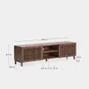 Mueble TV Beyla 2 puertas de chapa y madera maciza de fresno con acabado tono nogal 180 x 49,5 cm en Marrón - Muebles para TV, Uruguay | Kavehome, vista 8 de 8