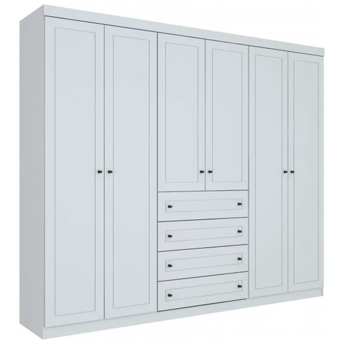 Placard Ropero 6 Puertas Mdf-y-mdp Blanco Americano en Blanco - Roperos y placares, Uruguay | Divino, vista 2