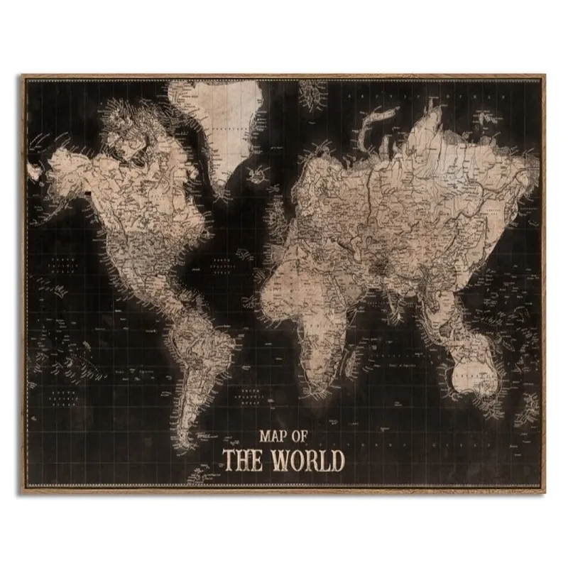 CUADRO CANVAS 40x50cm MARCO MAP OF THE WORLD - Decoración de pared, Uruguay | Decohogar