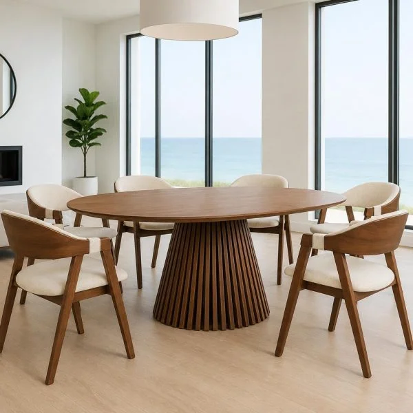 MESA MIAMI 120 cm Diametro TONO ROBLE CARVALHO en Marrón - Muebles, Uruguay | Indrana, vista 5