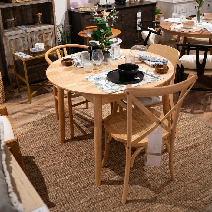 Mesa de comedor Extensible - Madera maciza 100 a 130 cm - Línea Serena en Madera natural - Mesas de comedor, Uruguay | Ecowood, vista 3