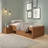 Cama Madera Maciza Con Cajones - 1 plaza - Linea charme / Funcional - Amendoa en Marrón - Dormitorio, Uruguay | Rústico Hogar, vista 2 de 4