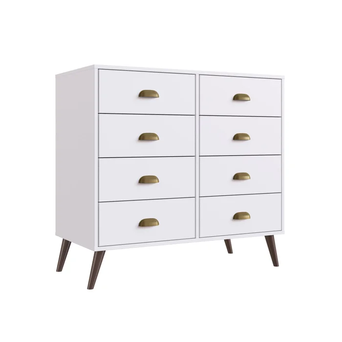 Comodas Cajoneras 8 Cajones Living Dormitorio Compacta en Blanco - Cómodas, Uruguay | Soy Hogar