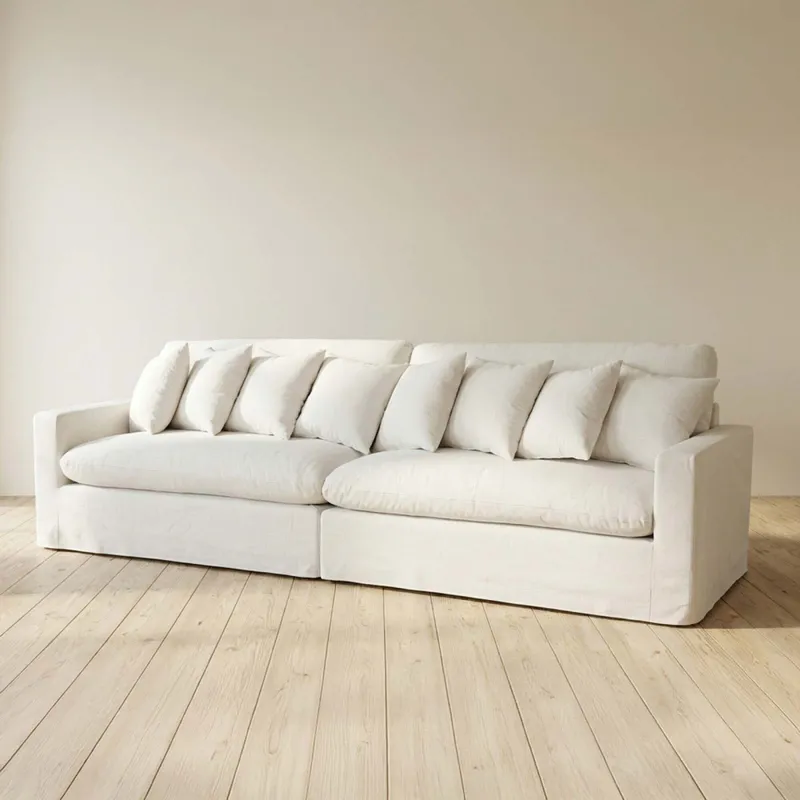 Sofá 4 Cuerpos Tela Natural-beige Marbella Crudo en Blanco - Sillones y sofás, Uruguay | Divino