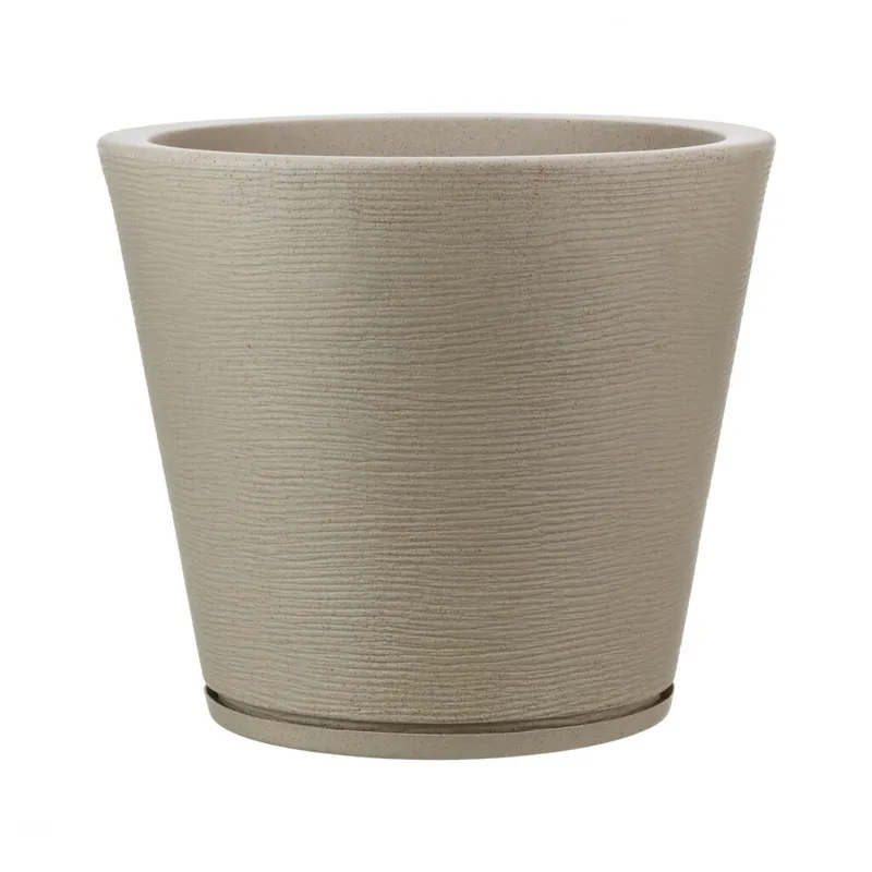 MACETA 34X35CM GENEBRA GRAPHITO EFECTO PIEDRA BEIGE en Beige - Macetas, Uruguay | Decohogar