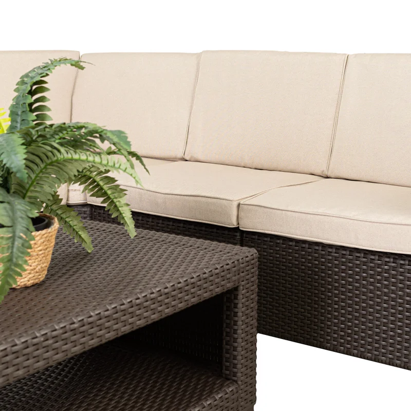 Set De Living Esquinero Exterior Polipropileno Marron Phuket en Marrón - Muebles para el exterior, Uruguay | Divino, vista 3