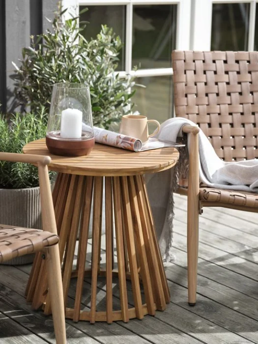 Mesa auxiliar KRAGEVIG Ø50x50 cm madera dura en Beige - Muebles para el exterior, Uruguay | JYSK, vista 2