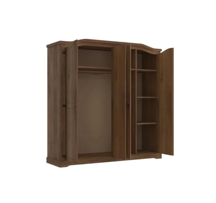 Ropero Mexicano 4 Puertas Curvo Nogal 100% Madera en Marrón - Roperos y placares, Uruguay | Albanés, vista 2