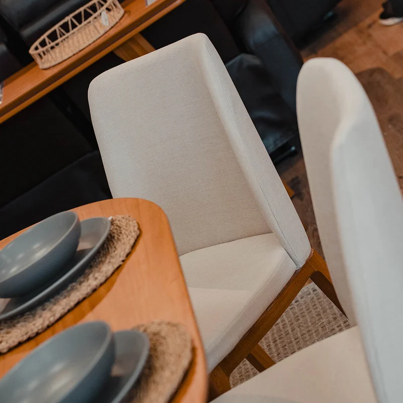 Silla de Comedor City - Línea Nevada - Lino Natural en Madera natural - Sillas, Uruguay | Ecowood, vista 4