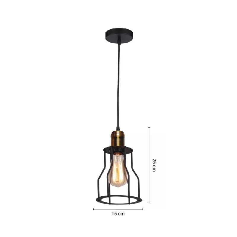 Lámpara Colgante Vintage Apolo en Negro - Lámparas colgantes, Uruguay | Serlux, vista 5