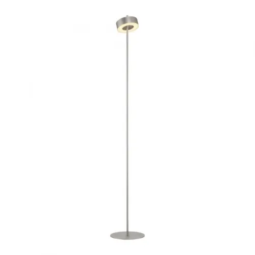 LAMPARA DE PIE ANILLO PLATA DIMERIZABLE Y CCT 9W CON CONTROL - 140CM en Plateado - Lámparas de pie, Uruguay | Iluminica
