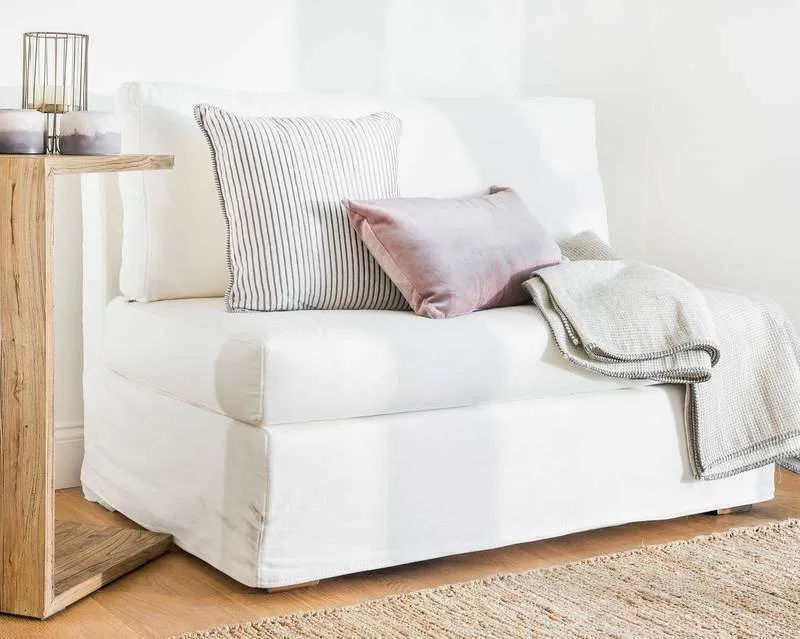 SILLON MANUELITA - FUNDA LAVABLE JEAN BLANCO en Blanco - Sillones y sofás, Uruguay | La Iberica