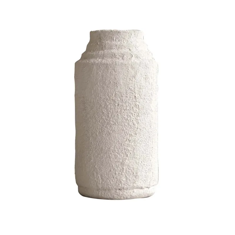 Jarrón Ceramica Natural-beige Cirus en Blanco - Jarrones, Uruguay | Divino