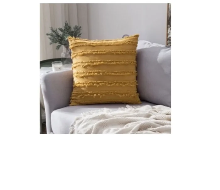 Almohadón con aplique Yellow en Mostaza - Textiles, Uruguay | Finkel