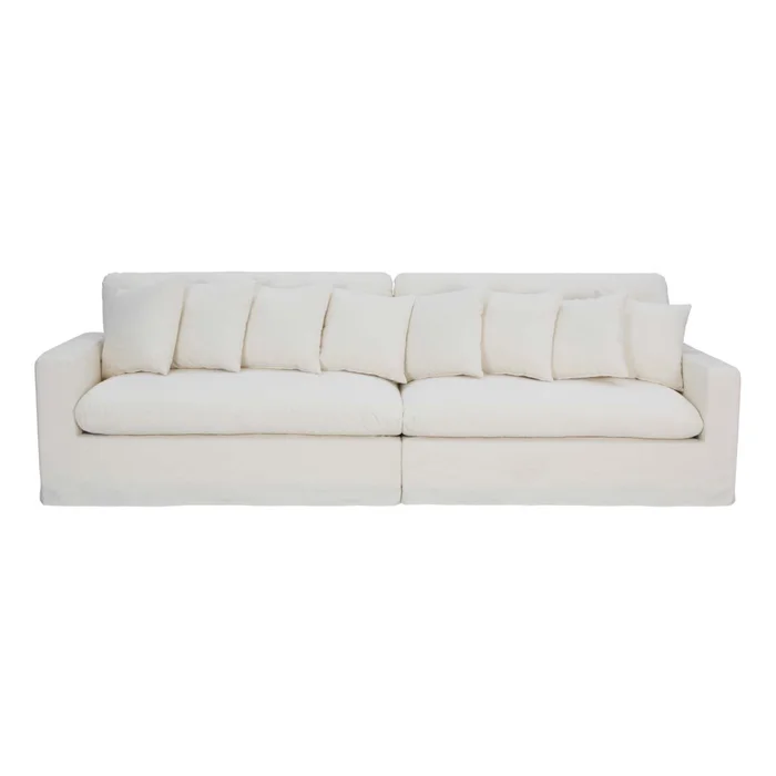 Sofá 4 Cuerpos Tela Natural-beige Marbella Crudo en Blanco - Sillones y sofás, Uruguay | Divino, vista 2