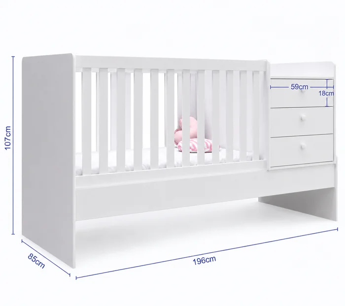 Cuna Roma – Transformable en Blanco - Dormitorio, Uruguay | RM Muebles y Deco, vista 4