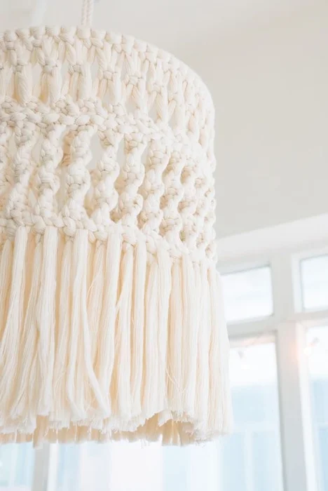 Pantalla Macramé India Trenzada en Madera natural - Iluminación, Uruguay | Indrana, vista 5