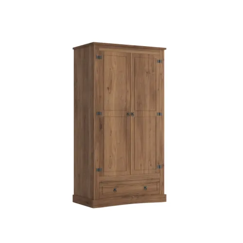 Ropero Madera 2 Puertas Nogal Linea Rustica en Marrón - Roperos y placares, Uruguay | Albanés