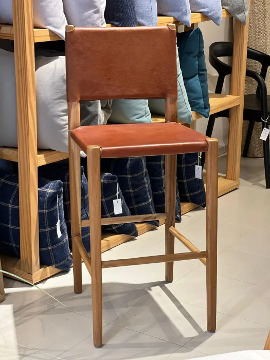 Silla bar cuero y madera - Butacas, banquetas y puffs, Uruguay | FMB