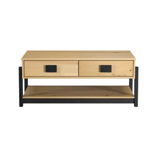 Mesa De Living 2 Cajones Madera Maciza Pino Encerado - Mesas de living, Uruguay | Lais Muebles