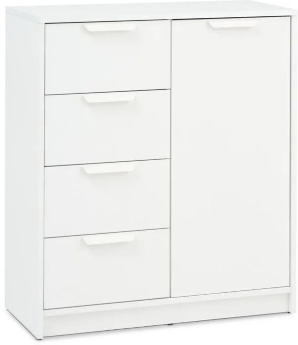 Cómoda JENSLEV 4 cajones 1 puerta blanco en Blanco - Cómodas, Uruguay | JYSK