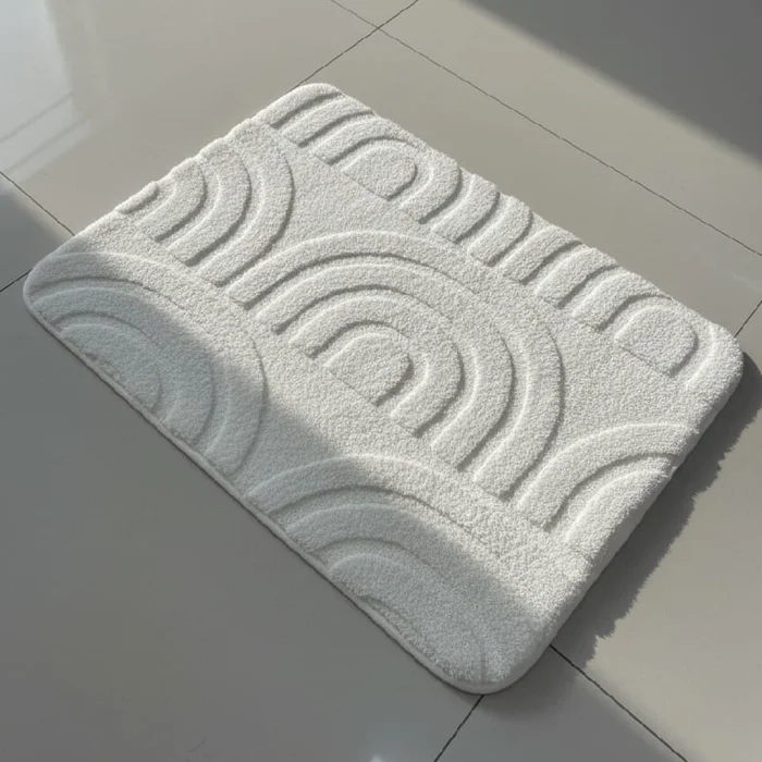 Alfombra de baño antideslizante semicirculos en Blanco - Alfombras, Uruguay | Buho Store, vista 2