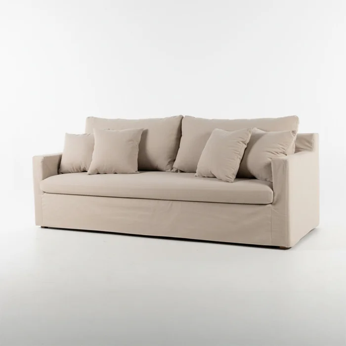 Sofá Summer con Funda - Tela Rústica - 3 cuerpos - TD5263-1636 (Capuccino) en Beige - Sillones y sofás, Uruguay | NYR