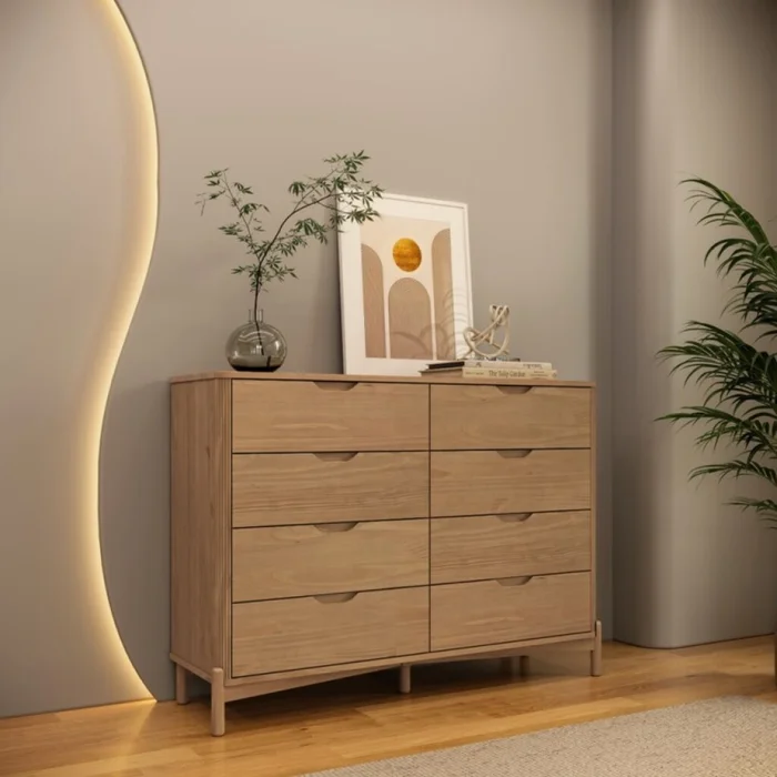 Cómoda Nest 8 Cajones Tauri en Madera natural - Mesas de luz, Uruguay | Aihaus