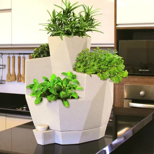 Maceta de mesa para cultivo Vida en Gris - Macetas, Uruguay | Alta Gracia Deco