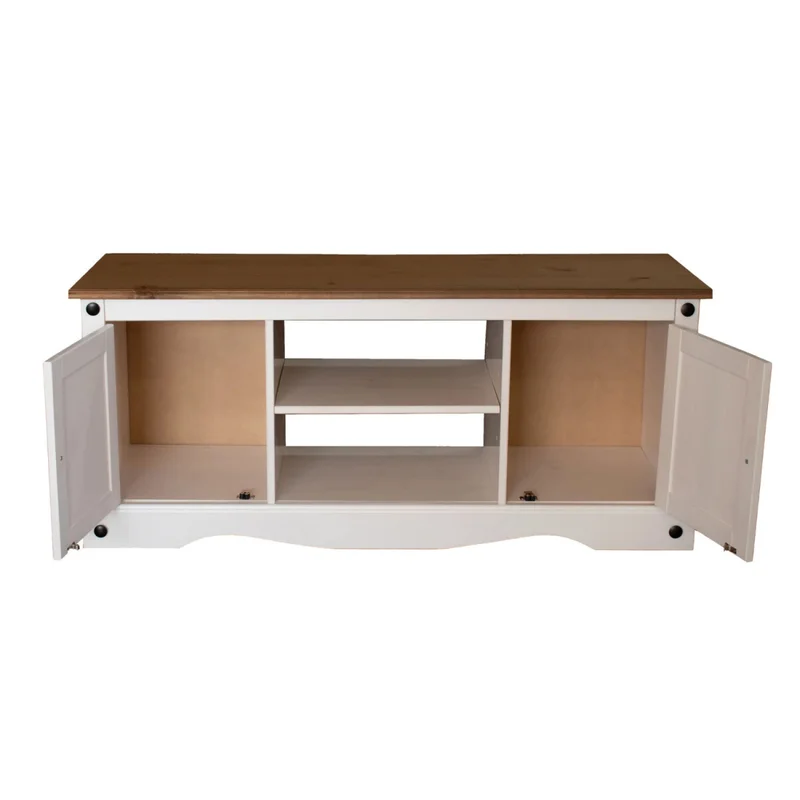 Rack 2 Puertas Línea Naturale 110 cm - Blanco/Roble en Multicolor - Muebles para TV, Uruguay | La Cueva Muebles, vista 5