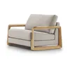 Sofa 1 cuerpo - Madera cinamomo - Tela tramada Beige en Madera natural - Sillones y sofás, Uruguay | Champagne Home, vista 1 de 4