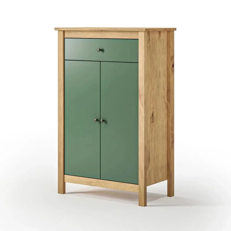 Zapatera 2 Puertas 1 Cajón - Línea Maden - Verde en Blanco - Aparadores y recibidores, Uruguay | Ecowood, vista 3