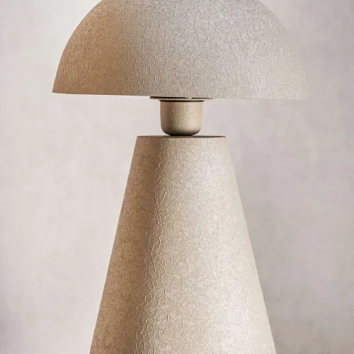 LAMPARA LIPA TEXTURADA CREMA - 42 CMS en Beige - Lámparas de mesa, Uruguay | La Iberica