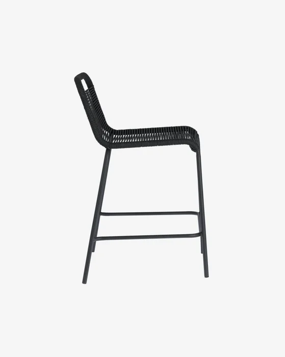 Taburete Lambton de cuerda - negro y acero con acabado negro altura 62 cm en Negro - Butacas, banquetas y puffs, Uruguay | Kavehome, vista 7