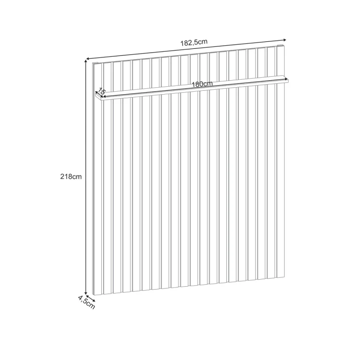 Panel Ripado con estante - 1.82 — Urumobil - Muebles para TV, Uruguay | Urumobil, vista 2