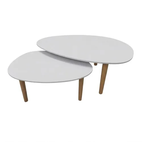 Conjunto Mesa de Centro Capri – Blanco - Mesas de living, Uruguay | Berna home