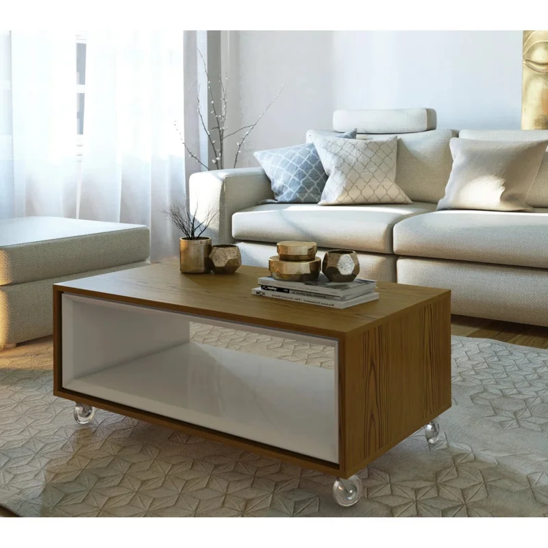 Mesa de Centro Kubic - Línea Nevada - Blanco en Blanco - Mesas de living, Uruguay | Ecowood, vista 3