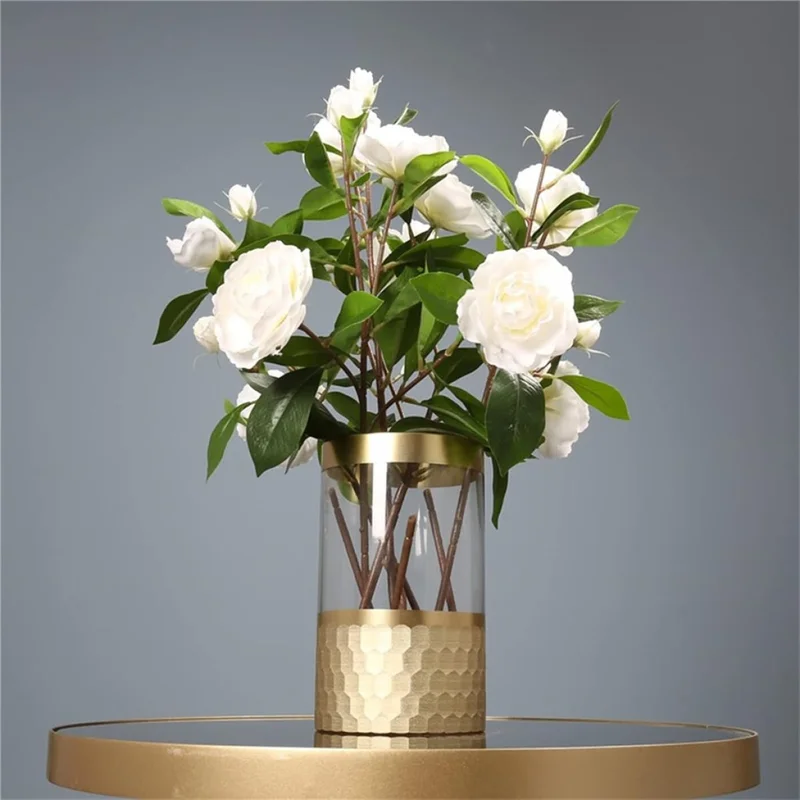 FLORERO VIDRIO TRANS. D15x25CM DORADO en Dorado - Jarrones, Uruguay | Decohogar, vista 3