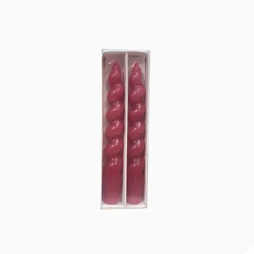 Set de 2 velas torneadas Emma - Fucsia en Rojo, Rosa - Velas y Portavelas, Uruguay | Walnut