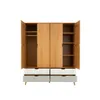 Ropero 4 Puertas 4 Cajones - Línea Nórdica - Roble/Gris claro/Blanco en Multicolor - Roperos y placares, Uruguay | Rústico Hogar, vista 4 de 5