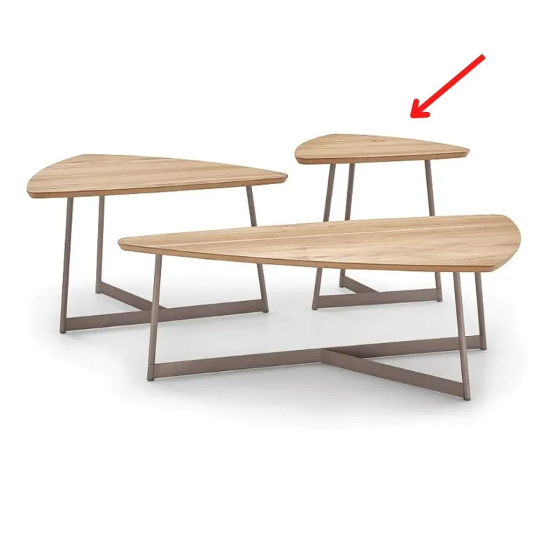 MESA LATERAL TRIANGULAR - BASE GRAFITO - MADERA CLARA en Madera natural - Mesas de living, Uruguay | Champagne Home
