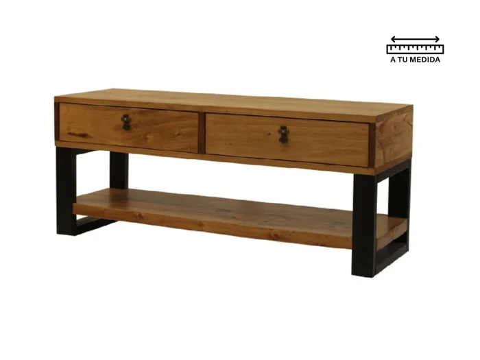 Rack IRON 1.60m en Madera natural - Muebles para TV, Uruguay | Finkel