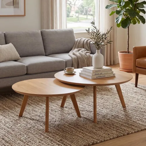 Mesa de Centro Classic - Conjunto - Línea Manhattan - Natural en Madera natural - Mesas de living, Uruguay | Rústico Hogar