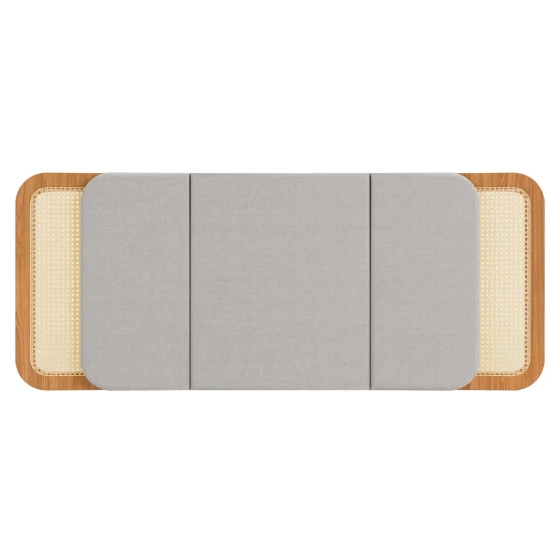 Respaldo de Cama Valeria con Ratan Natural 170cm Curvo - 100% MDF en Beige - Respaldos de cama, Uruguay | Balton, vista 6