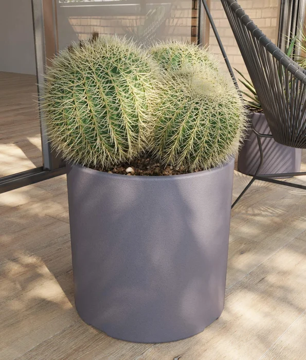 Macetero Cilindro 40 Gris Alto 40cm x 40cm diametro, 50 lts en Gris - Macetas, Uruguay | Champagne Home, vista 2
