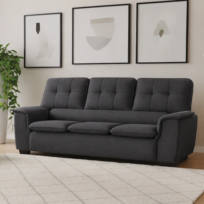Sillon Sofa Living 3 Cuerpos Tapizado En Tela Alta Calidad en Gris - Muebles, Uruguay | Soy Hogar, vista 4