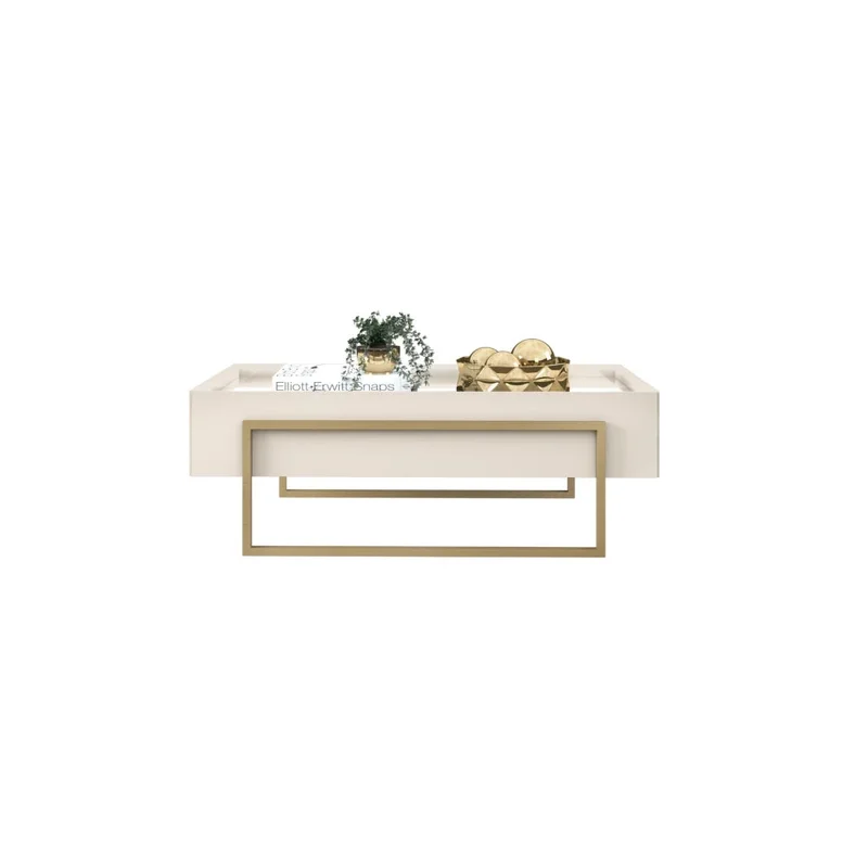 Mesa de Living Vidrio y Metal - Línea París - Blanco en Blanco - Mesas de living, Uruguay | Ecowood, vista 3