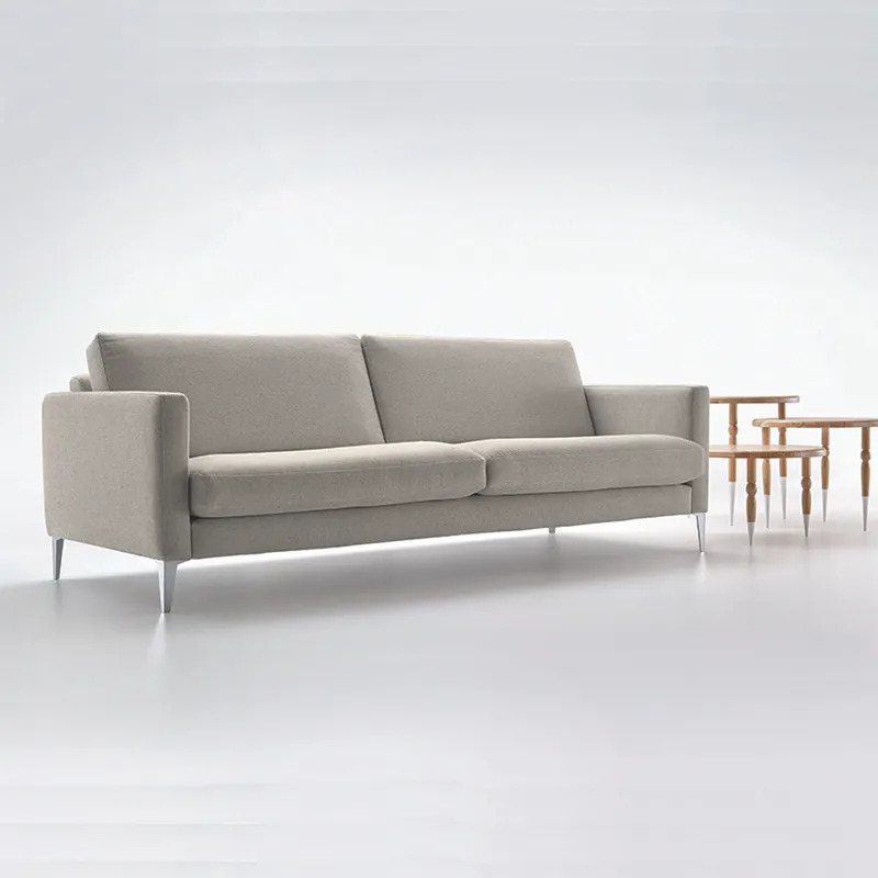 SOFA 3 CUERPOS - TAPIZADO TELA CLARA - PATA ALUMINIO en Beige - Sillones y sofás, Uruguay | Champagne Home
