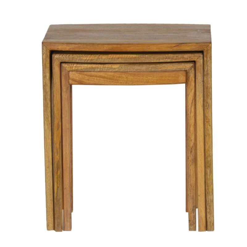 Set Mesas Madera Marron Vintage Castaño en Marrón - Mesas de living, Uruguay | Divino, vista 4